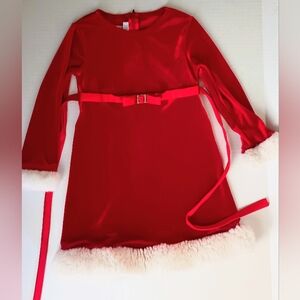 🚨🚨Bonnie Jean Elegant Red Dress with White Trim